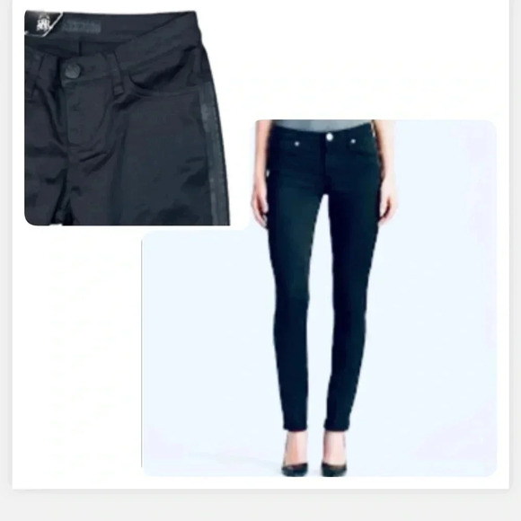 ROCK & REPUBLIC BLACK BERLIN SKINNY JEANS MATTE  STRETCH NWT SIZE 2 XS - Picture 1 of 12